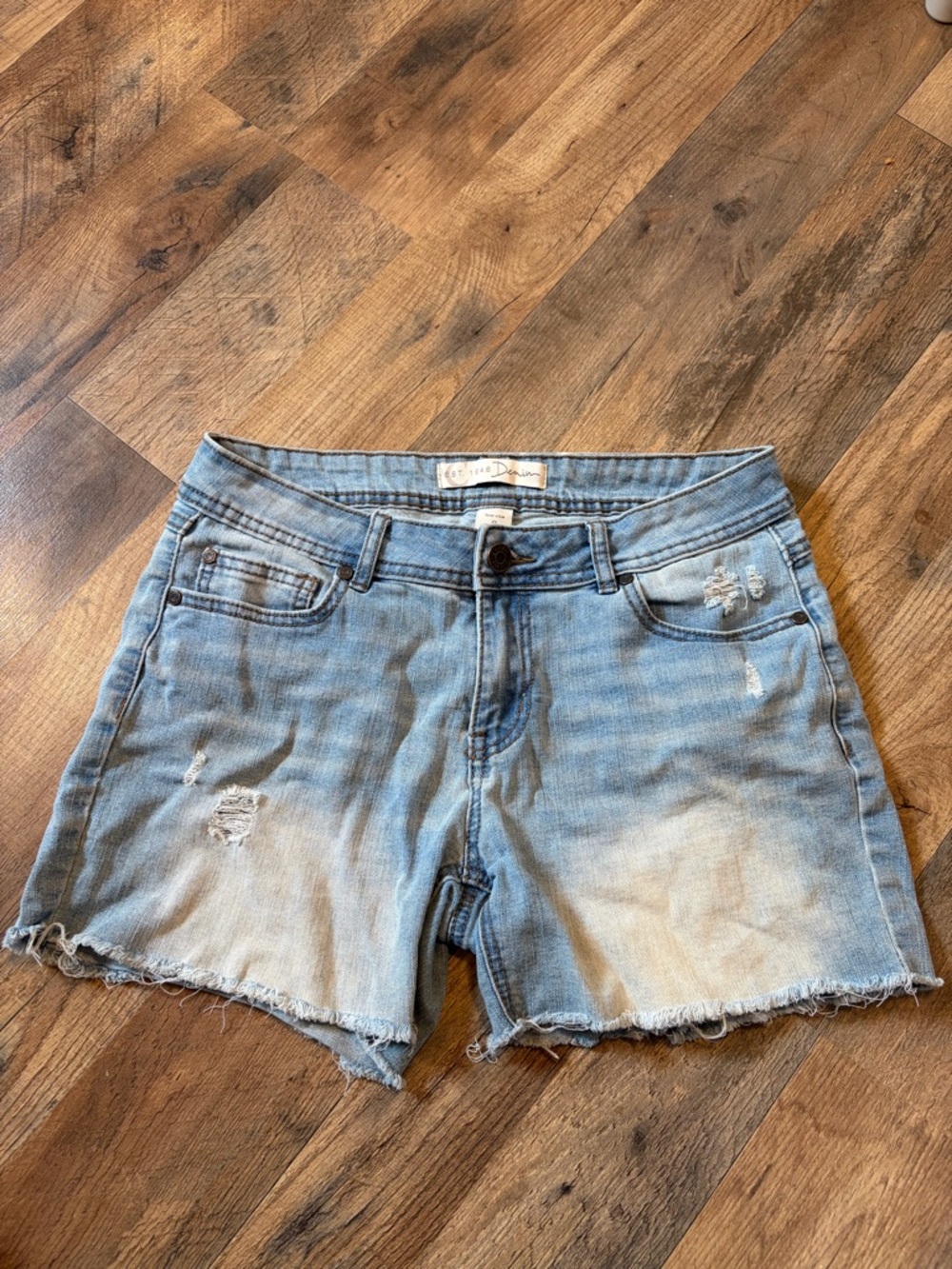 Light Blue Distressed Denim Women's Shorts